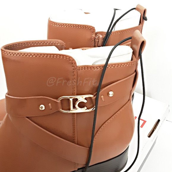 🆕Liz Claiborne Hoyt Memory Foam Booties Luggage Camel Stacked Heel 8M - Picture 6 of 11